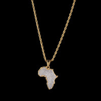 Iced African Map Pendant