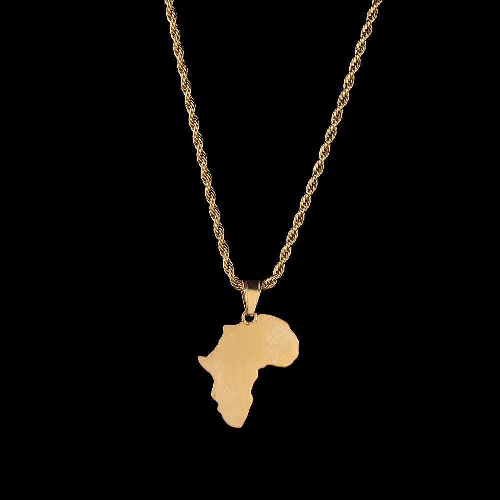 Iced African Map Pendant