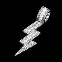 Lightning Bolt Pendant - White Gold